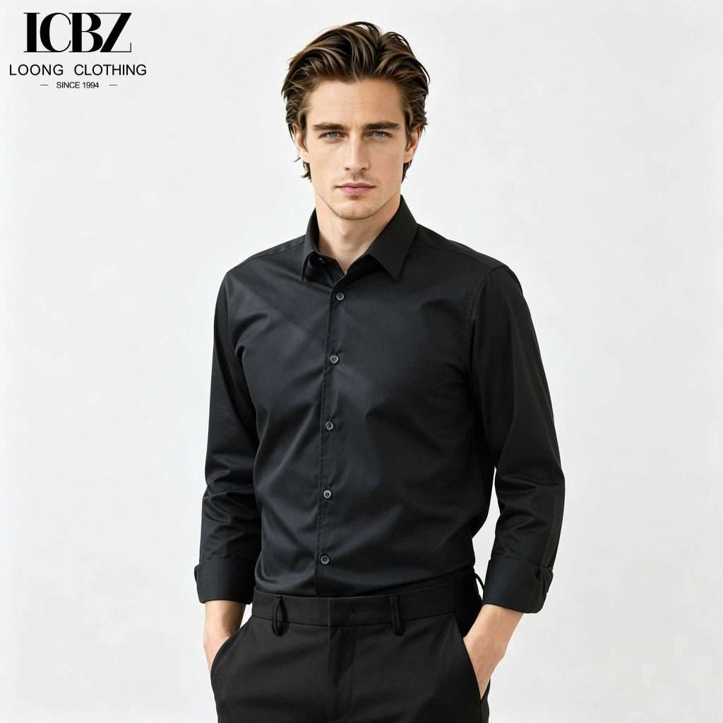 Men’s Shirt Flexible and elastic printing color non-iron long sleeved dress shirt office wear 7 1.1 8