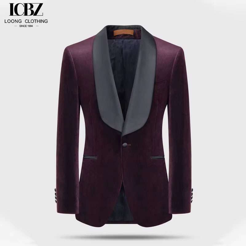 Men’s Black Shawl Lapel Tuxedo Suit