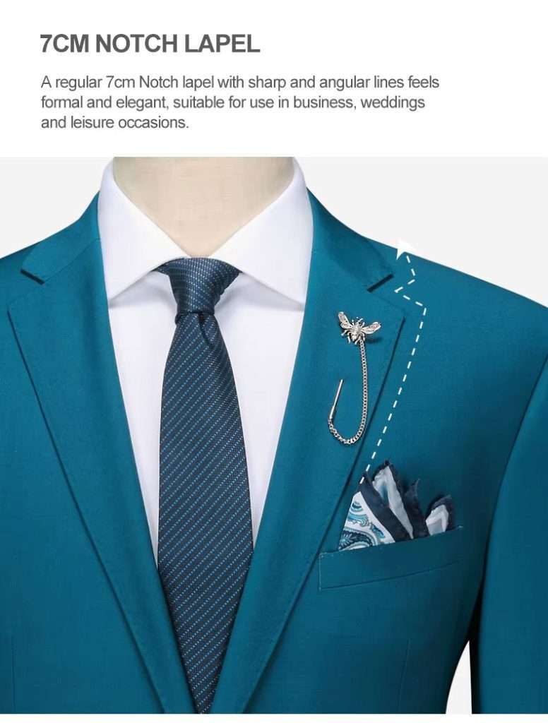 Men’s Blue Slim Fit Business Blazer Suit