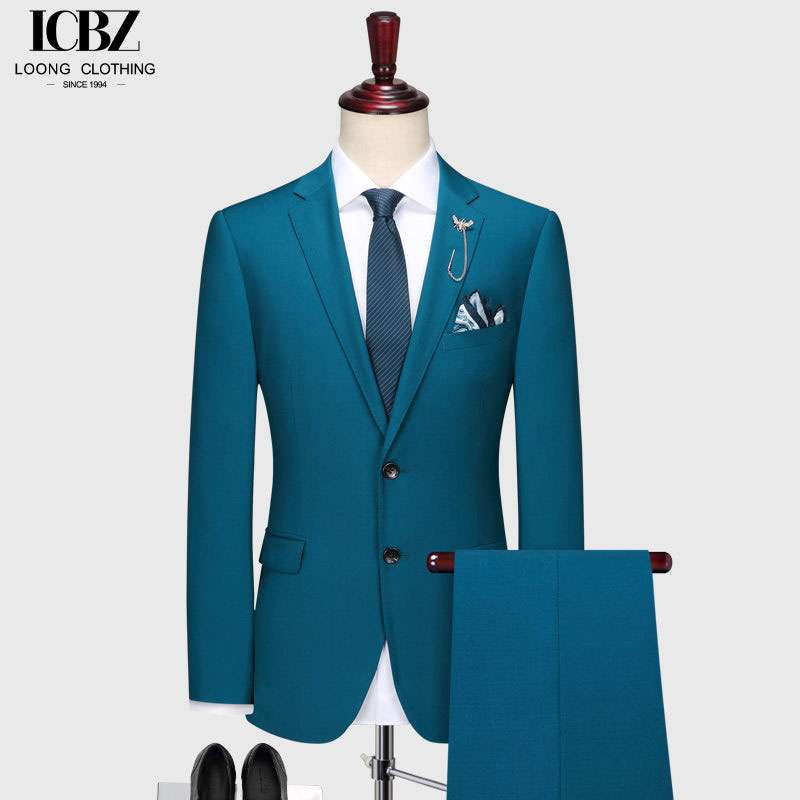 Men’s Blue Slim Fit Business Blazer Suit for Wholesaler and Brand 3 Men’s Blue Slim Fit Business Blazer Suit