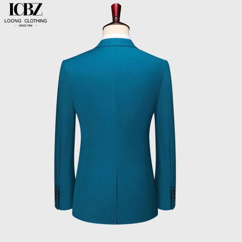 Men’s Blue Slim Fit Business Blazer Suit