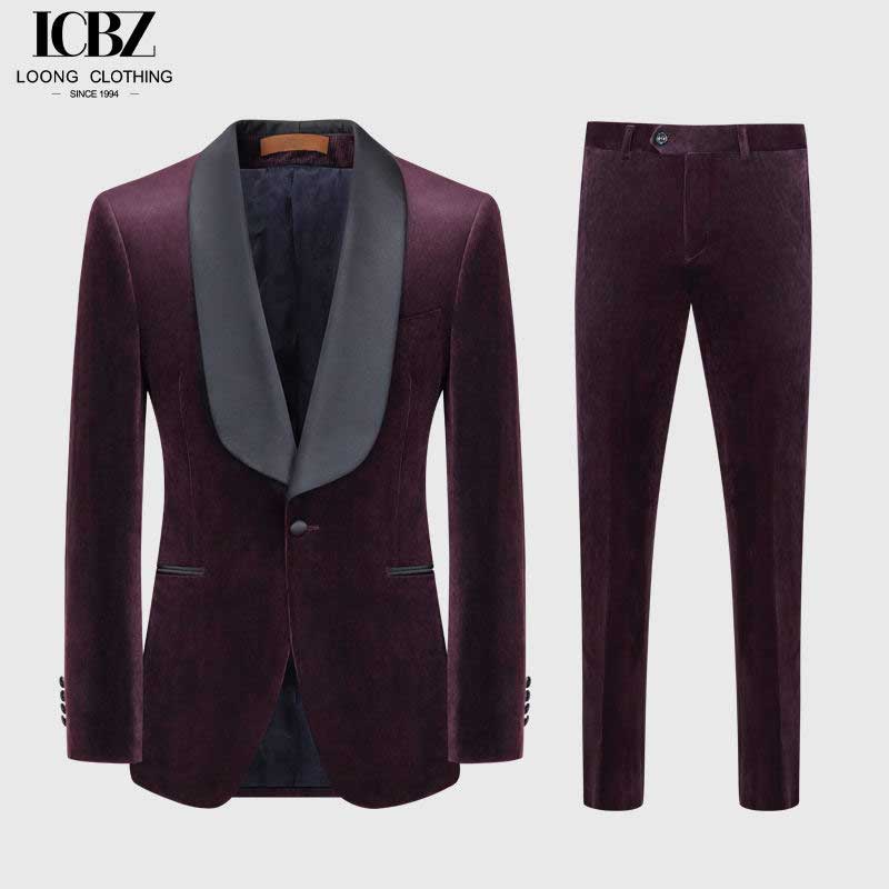 Men’s Black Shawl Lapel Tuxedo Suit