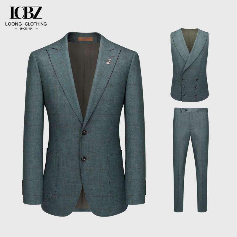 Men’s Green Plaid Suit
