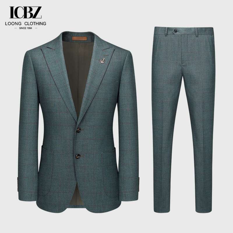 Men’s Green Plaid Suit